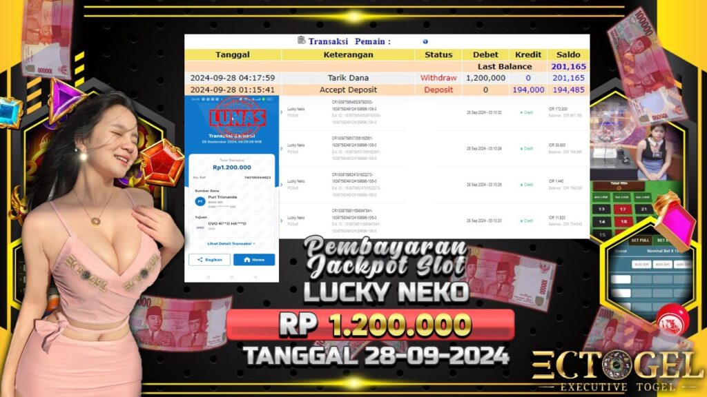 BUKTI JACKPOT SLOT LUCKY NEKO TERPERCAYA DI INDONESIA TGL 28-09-2024