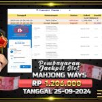 BUKTI JACKPOT SLOT MAHJONG WAYS TERPERCAYA DI INDONESIA TGL 25-09-2024