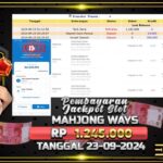 BUKTI JACKPOT SLOT MAHJONG WAYS TERPERCAYA DI INDONESIA TGL 23-09-2024