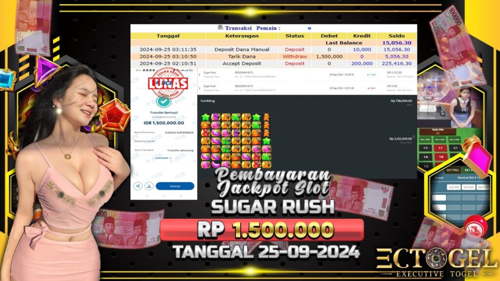 BUKTI JACKPOT SLOT SUGAR RUSH TERPERCAYA DI INDONESIA TGL 25-09-2024