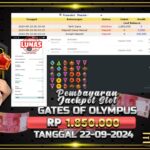 BUKTI JACKPOT SLOT GATES OF OLYMPUS TERPERCAYA DI INDONESIA TGL 22-09-2024