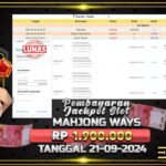 BUKTI JACKPOT SLOT MAHJONG WAYS TERPERCAYA DI INDONESIA TGL 21-09-2024