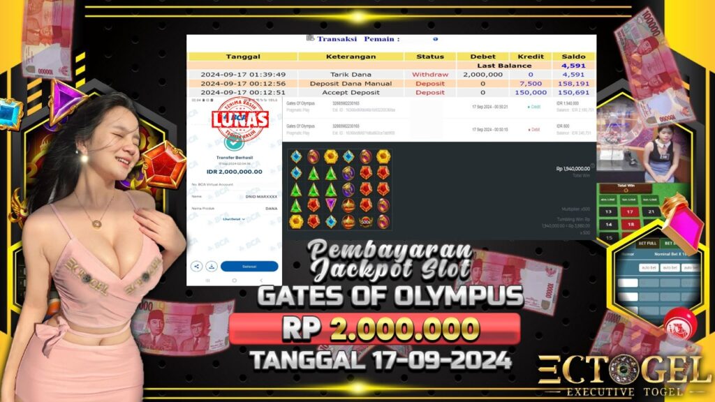 BUKTI JACKPOT SLOT GATES OF OLYMPUS TERPERCAYA DI INDONESIA TGL 17-09-2024