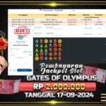 BUKTI JACKPOT SLOT GATES OF OLYMPUS TERPERCAYA DI INDONESIA TGL 17-09-2024