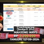 BUKTI JACKPOT SLOT MAHJONG WAYS TERPERCAYA DI INDONESIA TGL 02-09-2024