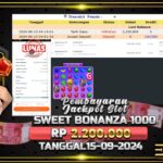 BUKTI JACKPOT SLOT SWEET BONANZA 1000 TERPERCAYA DI INDONESIA TGL 15-09-2024