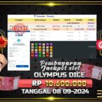 BUKTI JACKPOT SLOT GATES OF OLYMPUS DICE TERPERCAYA DI INDONESIA TGL 08-09-2024