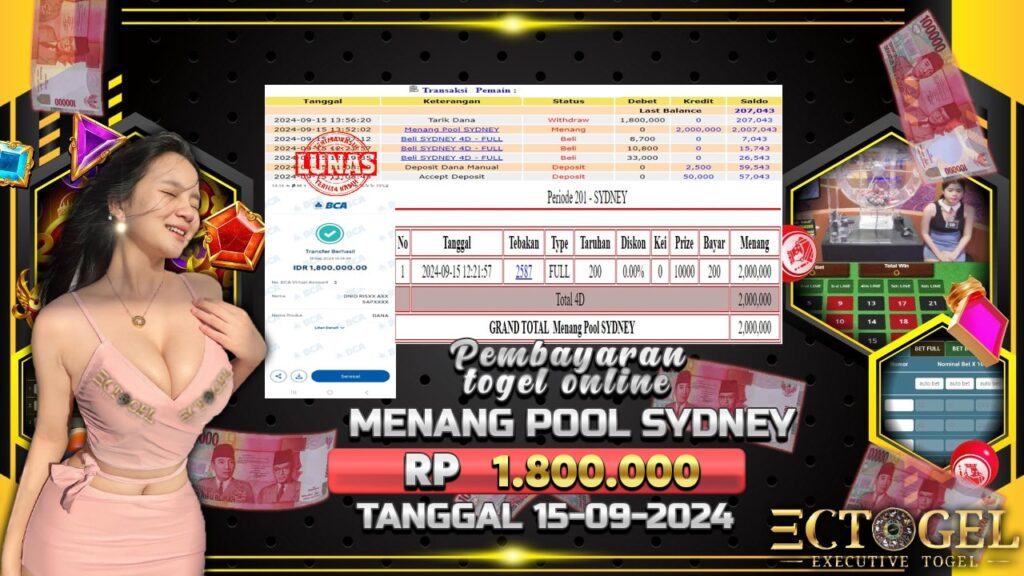 BUKTI JACKPOT TOGEL ONLINE POOL SYDNEY TERPERCAYA DI INDONESIA TGL 15-09-2024