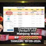 BUKTI JACKPOT SLOT MAHJONG WAYS TERPERCAYA DI INDONESIA TGL 19-09-2024