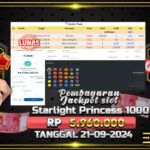 BUKTI JACKPOT SLOT STARLIGHT PRINCESS 1000 TERPERCAYA DI INDONESIA TGL 21-09-2024